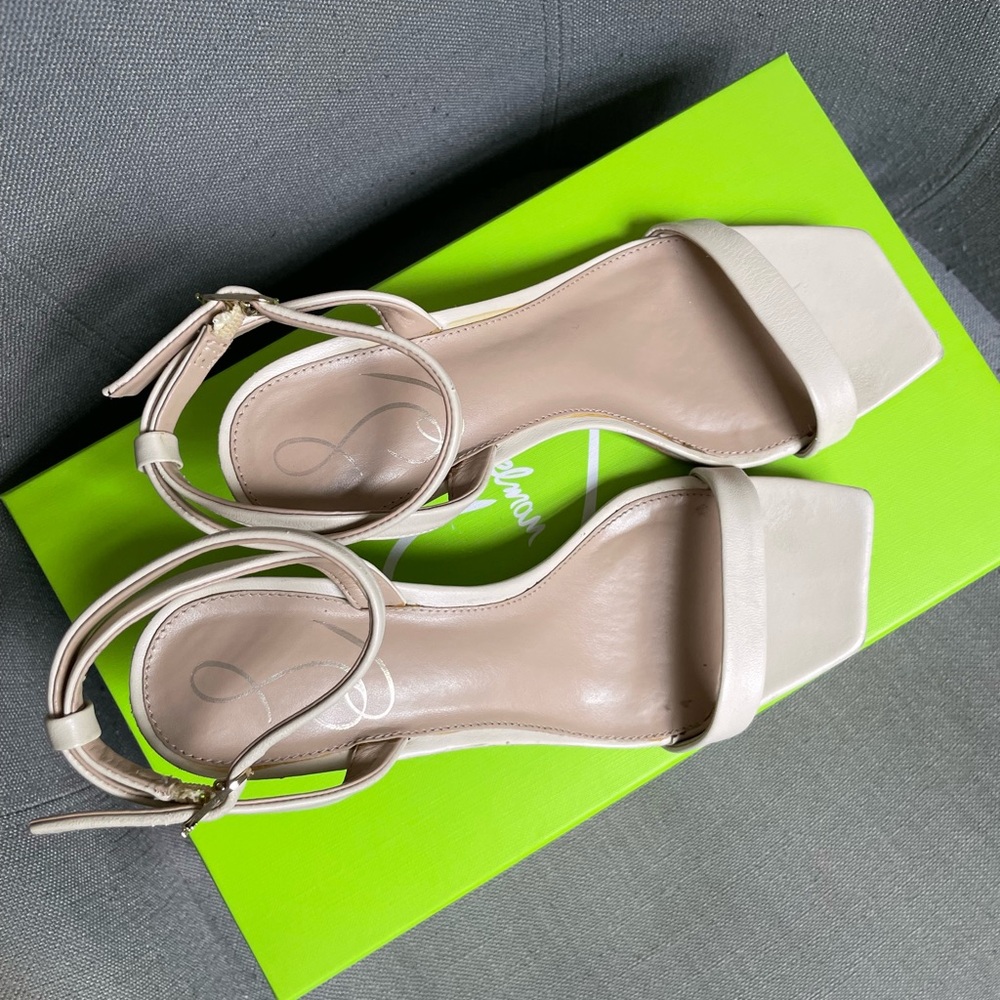 Sam Edelman “Rayelle” kitten heel sandal in ivory leather US 5 UK 3 EUR 35